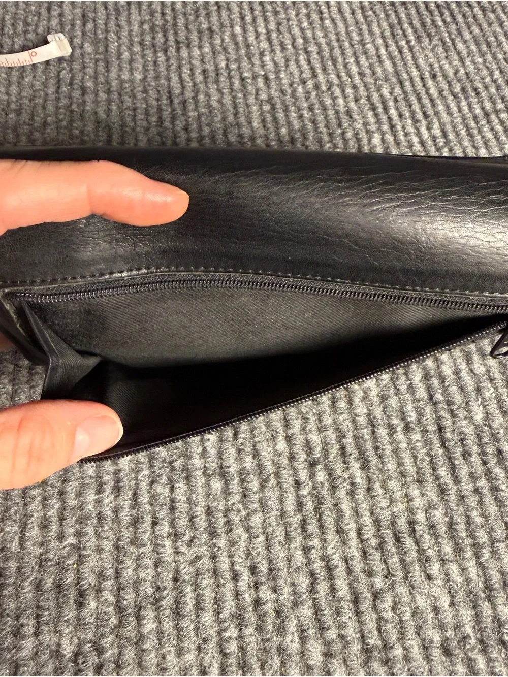 VINTAGE Genuine Black Leather Flap Tri-Fold Continental Wallet